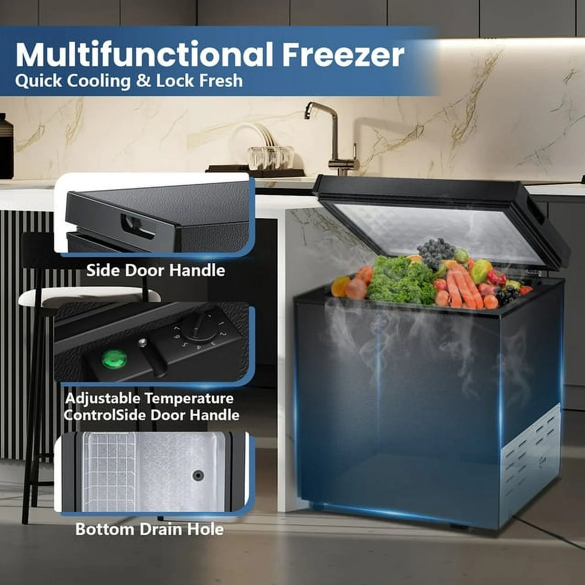 1.8 Cu.ft Black Compact Freezer R4497