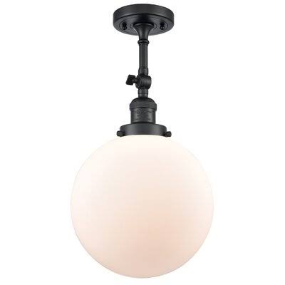 1-Light Semi Flush Mount Matte Black Matte White X486524