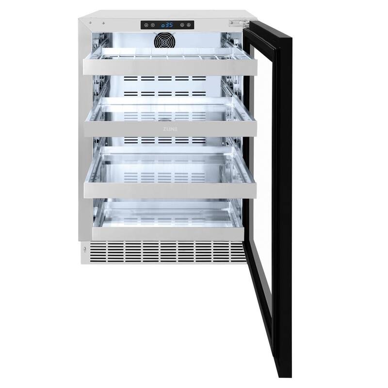 24 in. Single Zone 151-Can Panel Ready Beverage Fridge with Glass Door N735402