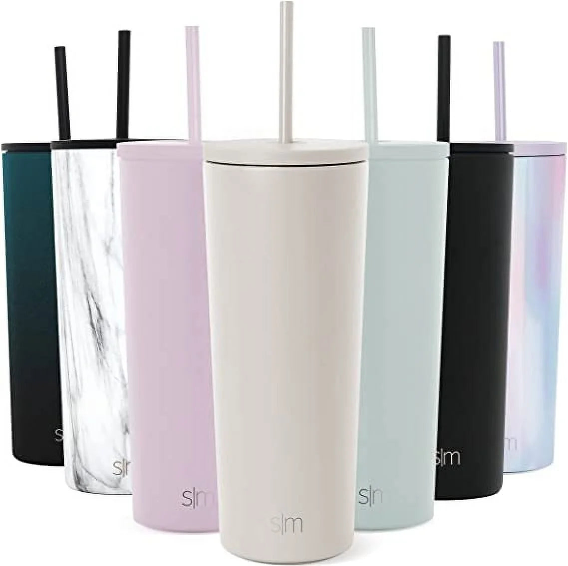 24 fl oz Stainless Steel Tumbler with Lid and Straw C428324