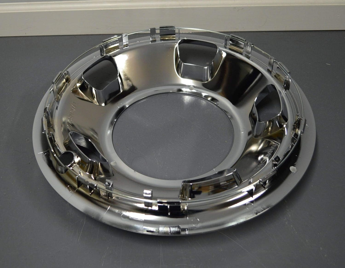 2 New Chrome 17 inch Front Wheel Skins Hubcaps Covers Pair N85558