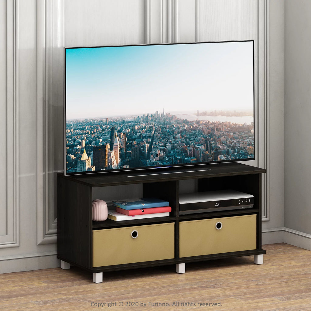 38 Inch 2 Drawer Entertainment Center TV Stand, Brown I379718