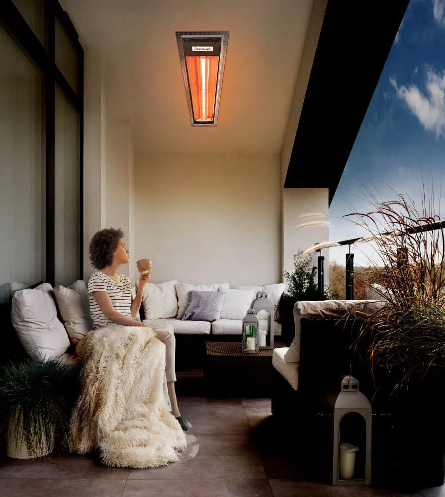 5000 Watt Electric Infrared Dual Element Heater Black Outdoor Wall Mount L4693