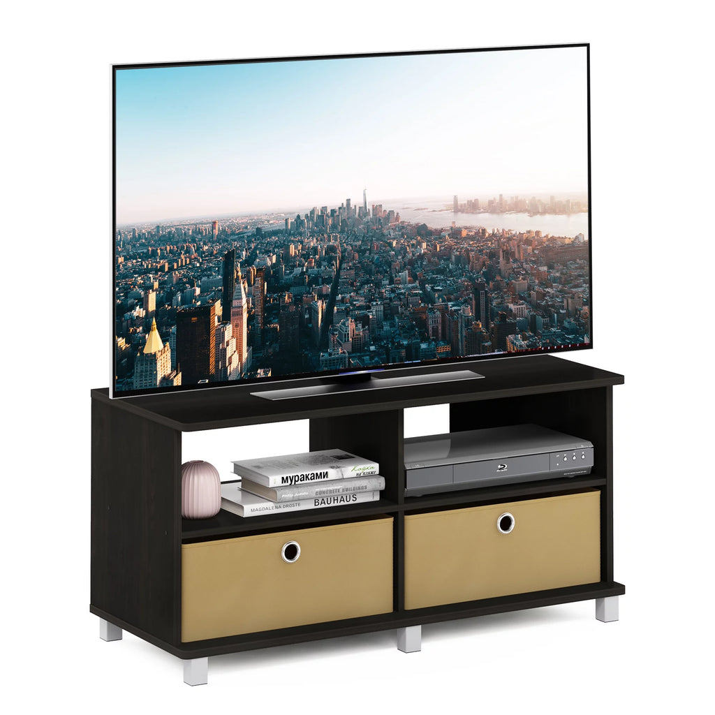 38 Inch 2 Drawer Entertainment Center TV Stand, Brown I379718