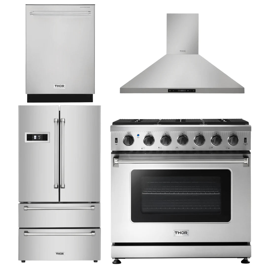 36 Liquid Propane Range, Range Hood, Refrigerator & Dishwasher S3028