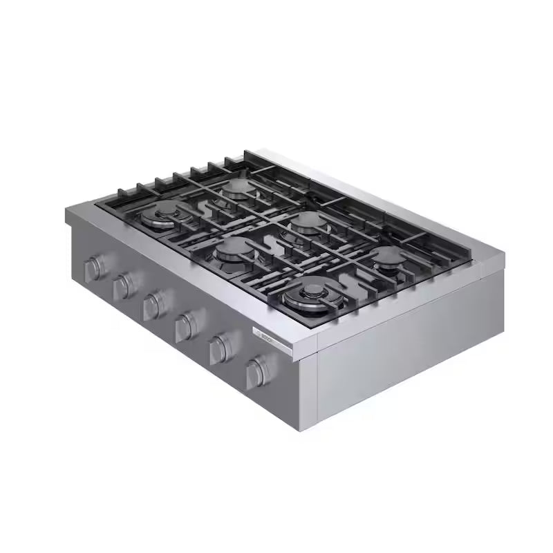 36 in. Gas Cooktop in Stainless Steel with 6-Burners Z564826