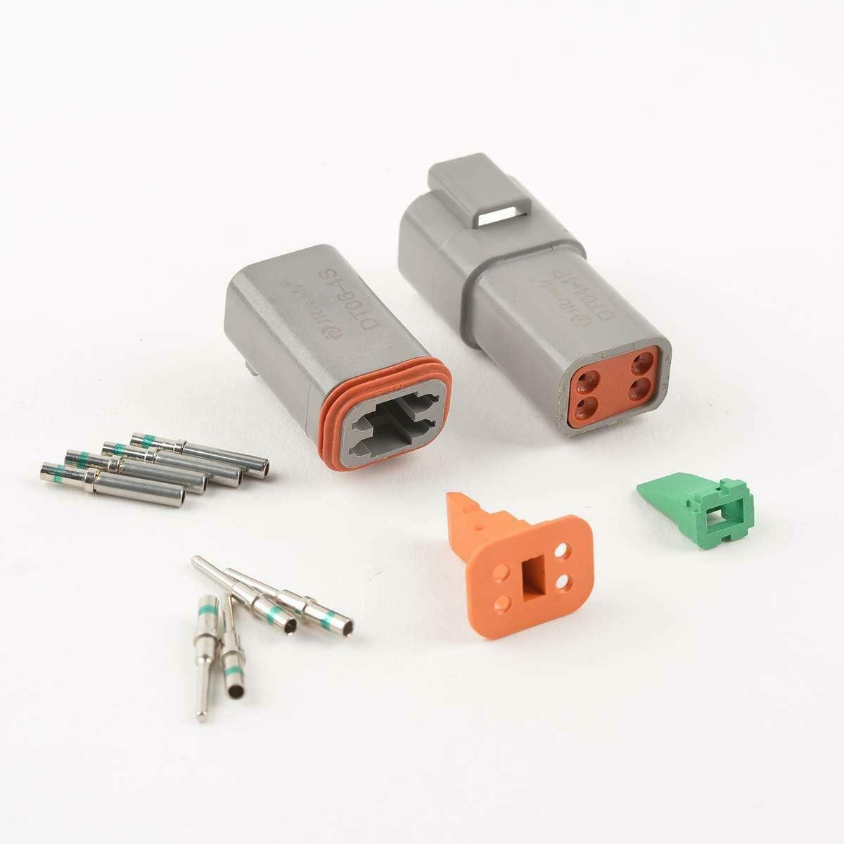 4 Pin Waterproof Electrical Wire Connector with Seal Plug, 3 Sets S245