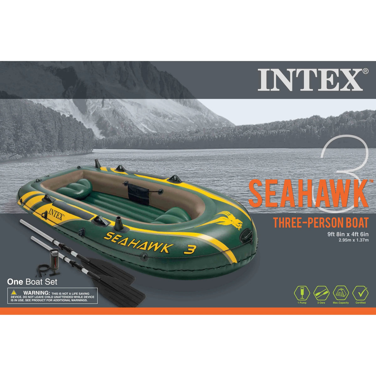 3 Person Inflatable Boat Set with Oars & Pump (2 Pack) U307