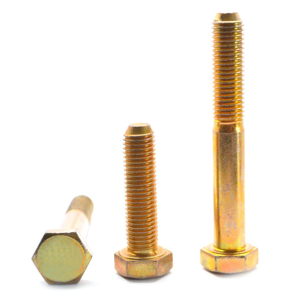 5/16x22-18 x 7x22 Grade 8 Hex Cap Screw Alloy Steel Yellow Zinc Plated X2681