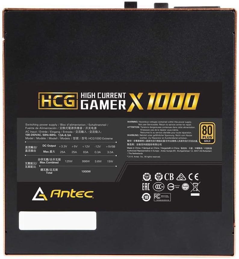 1000 Watts 80 Plus Gold Full Modular ATX12V 2.4 Power Supply E130054