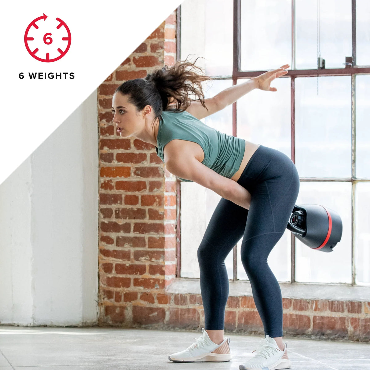 Adjustable Kettlebell, 6 Weight Settings from 8-40 lbs H6009