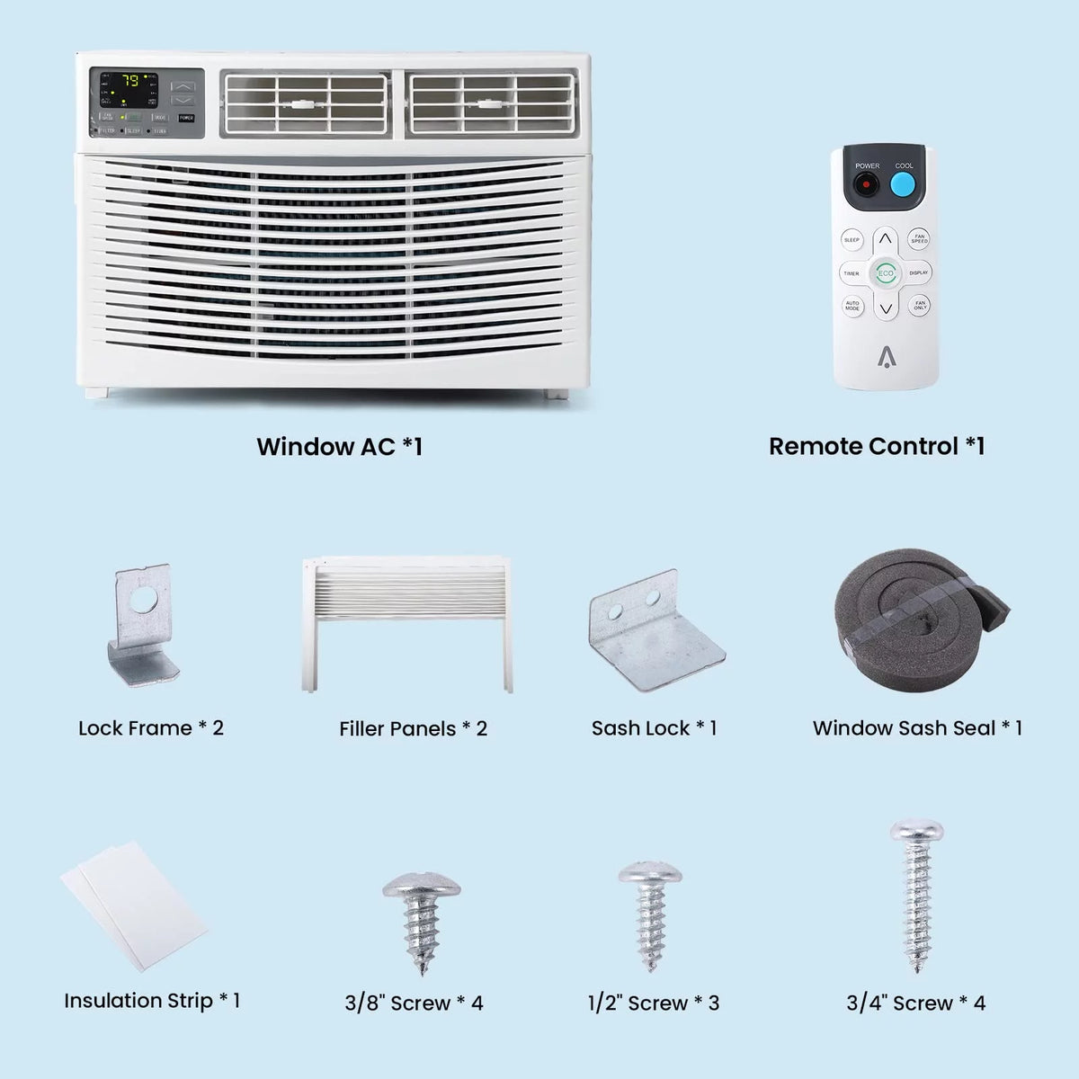 8000 BTU Portable Inverter Window Air Conditioners with Remote & App Control G592