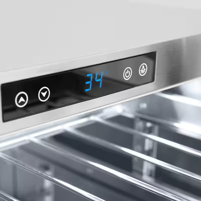 24 in. Single Zone 151-Can Panel Ready Beverage Fridge with Glass Door N735402