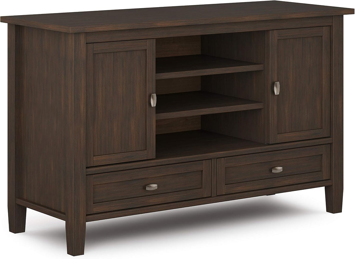 47 inch Wide Rustic Natural Aged Brown Solid Wood TV Media Stand W189907