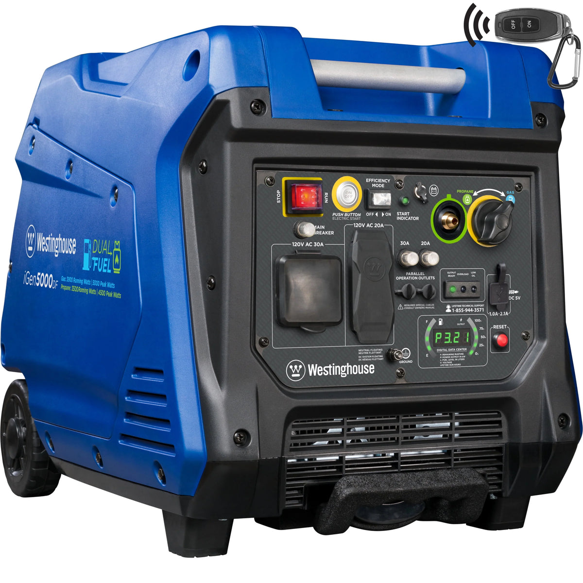 5000 Peak Watt Dual Fuel Portable Inverter Generator H3519