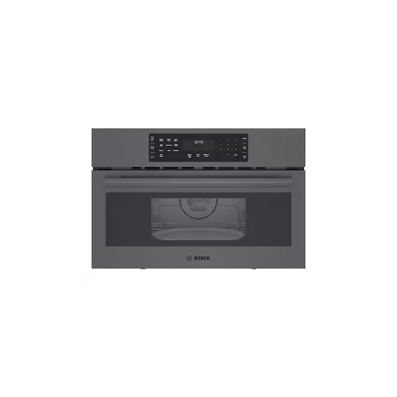 30 in. 1.6 cu. ft. 240 Volt Built-in Convection Microwave in Black Stainless Steel Y46872