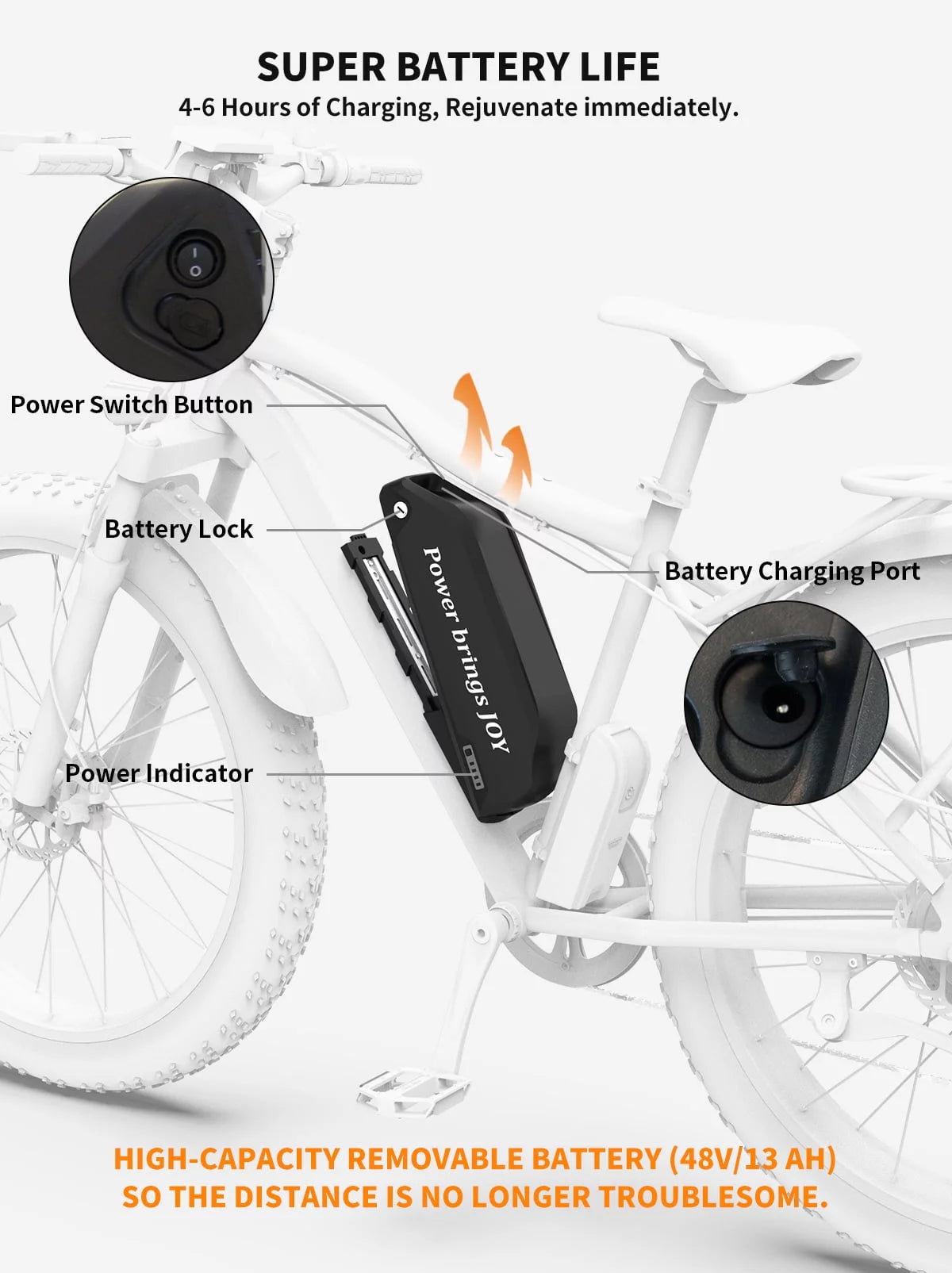 750W 48V 13AH Fat Tire Electric Mountain Bike I33270