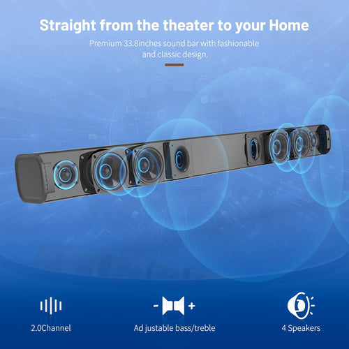 100W Wireless Sound Bar with HDMI-ARC O244