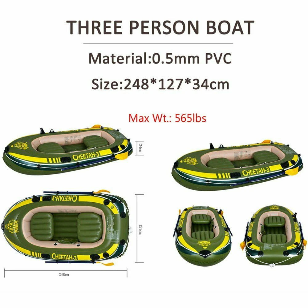 3 Person Inflatable Boat Set with Oars & Air Pump J73257