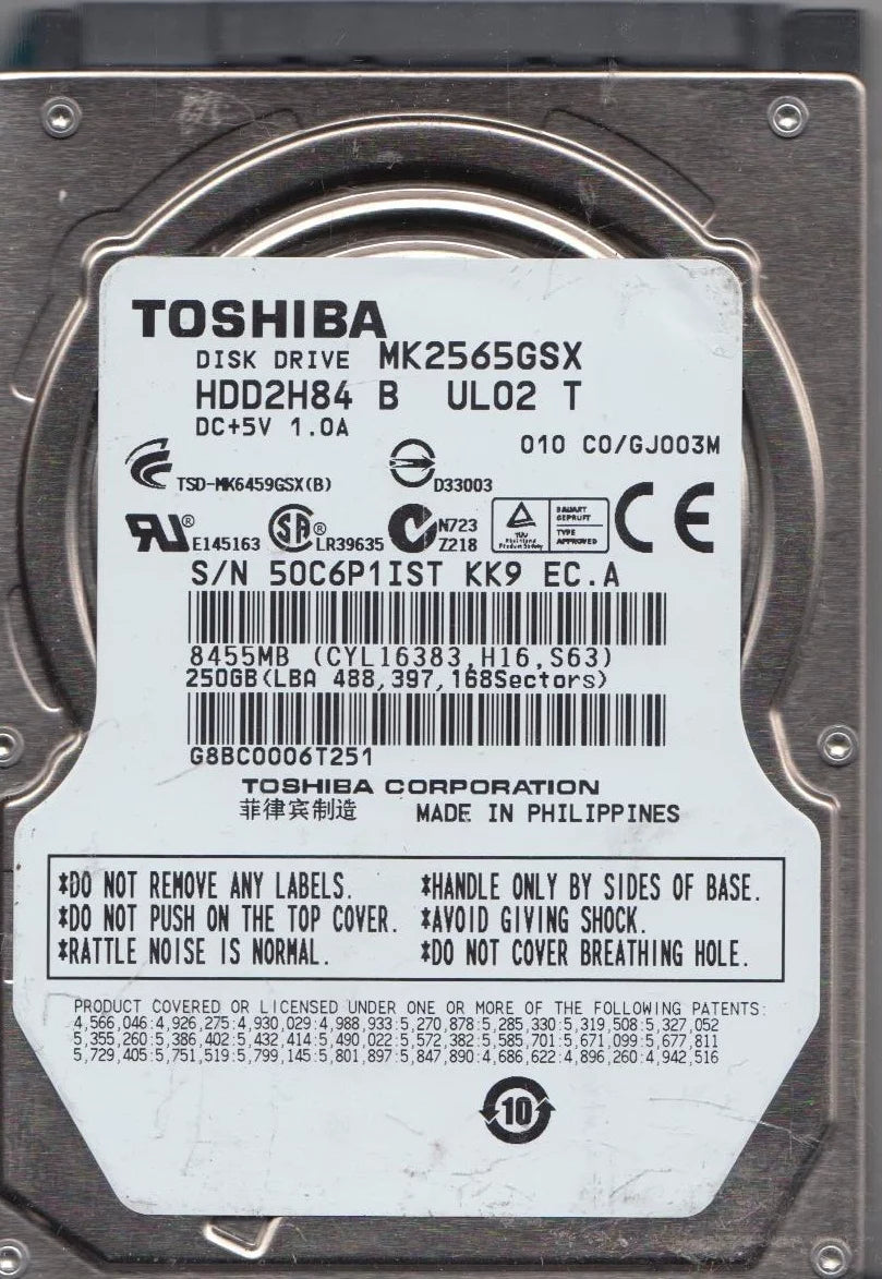 250GB SATA 2.5 Hard Drive K1199