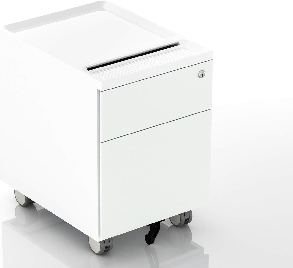 2-Drawer Mobile Filing Cabinet with Lock and Casters R824
