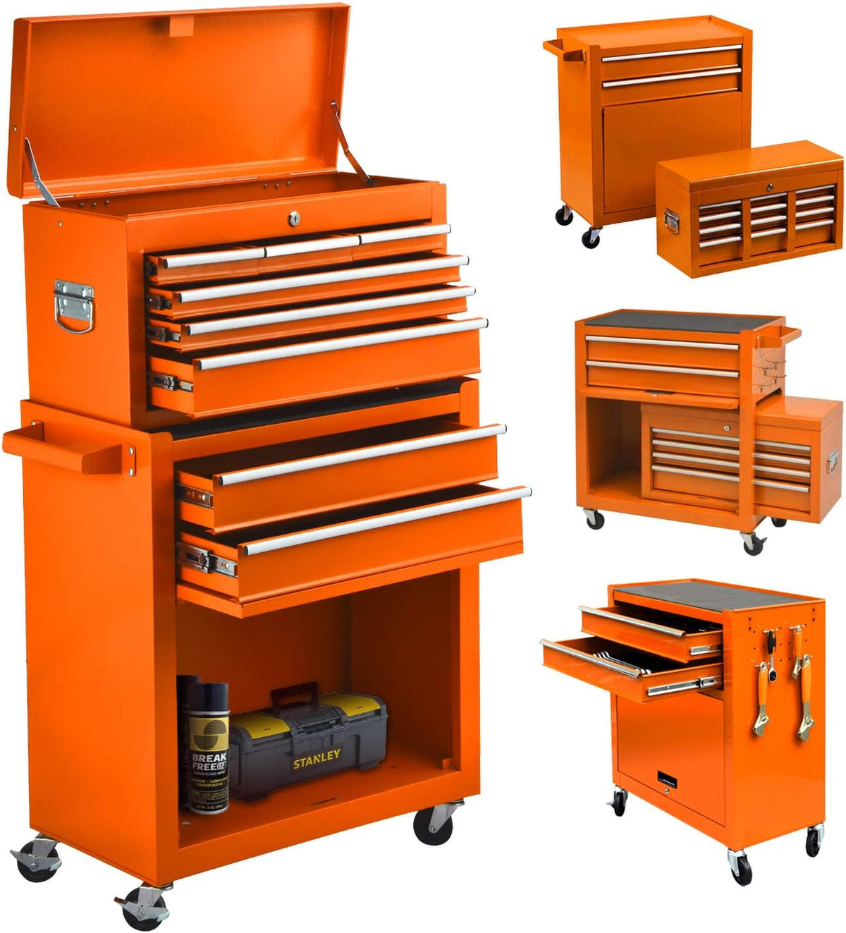 8 Drawer Rolling Metal Tool Chest J3867