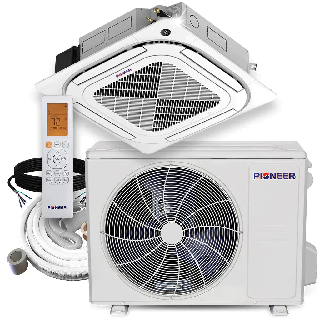24,000 BTU 20.7 SEER 8-Way Slim Cassette Mini-Split Air Conditioner Heat Pump System H229