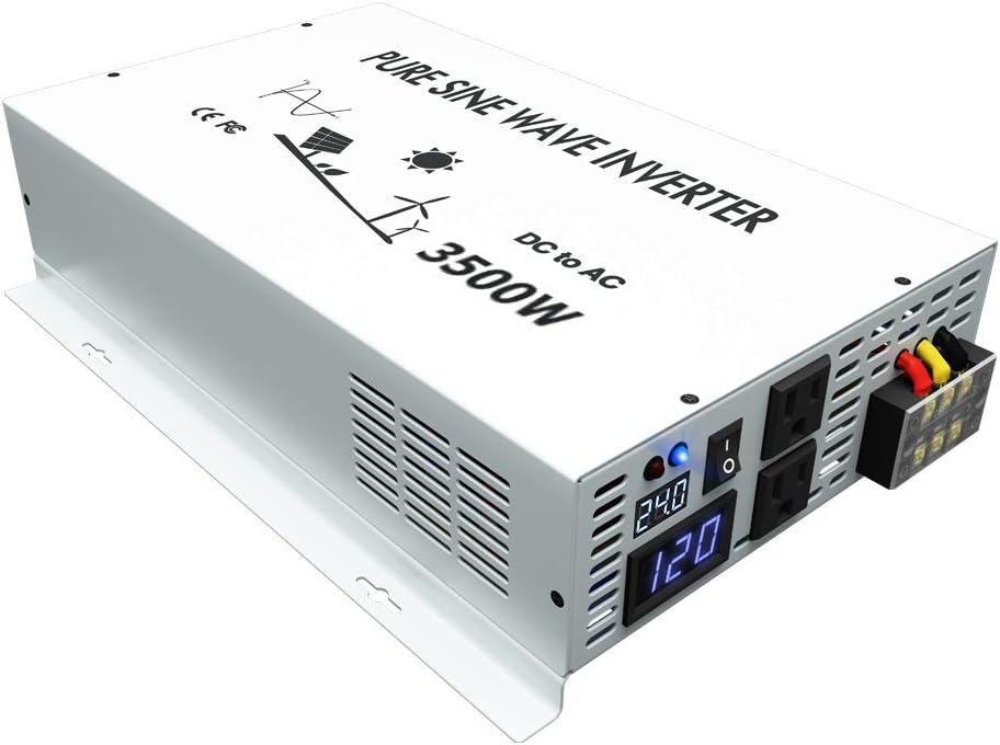 3500W Pure Sine Wave Power Inverter DC 24V to 110V 120V AC A450286