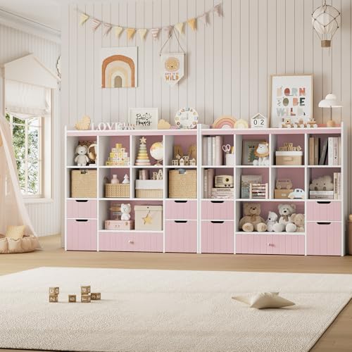 48" W Kids Toy Storage Organizer with Removable Bins and Drawers, Grey D2793