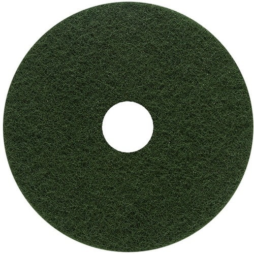 13" Heavy Duty Green Fiber Scrubbing Floor Pad 5/Carton N1655