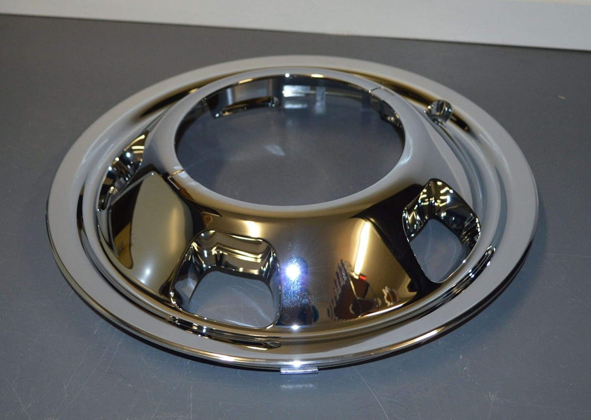 2 New Chrome 17 inch Front Wheel Skins Hubcaps Covers Pair N85558