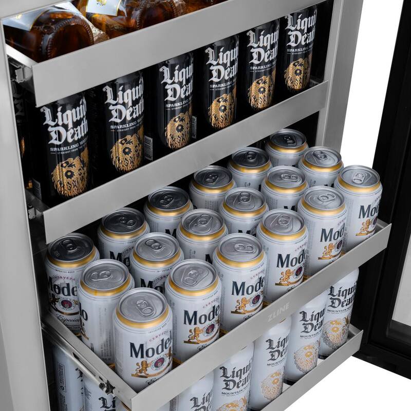 24 in. Single Zone 151-Can Panel Ready Beverage Fridge with Glass Door N735402