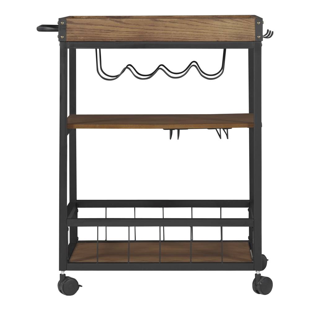 3-Tier Wood Metal Kitchen Cart W637416