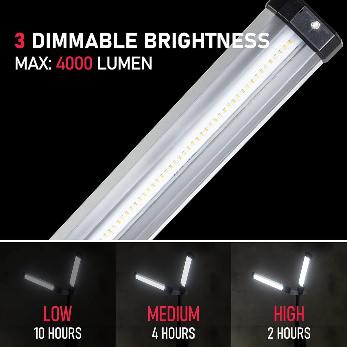 4000 Lumen Rechargeable LED Work Light with Stand X38993