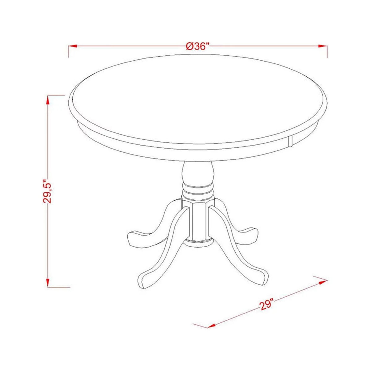 5 Piece Wood Dining Set Z4900