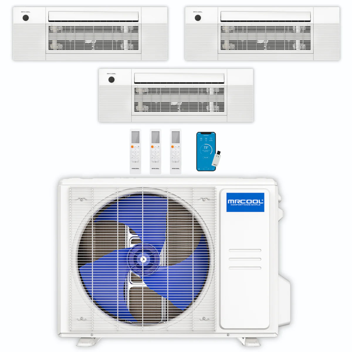 36,000 BTU 3 Zone Ceiling Cassette Ductless Air Conditioner and Heat Pump X77189