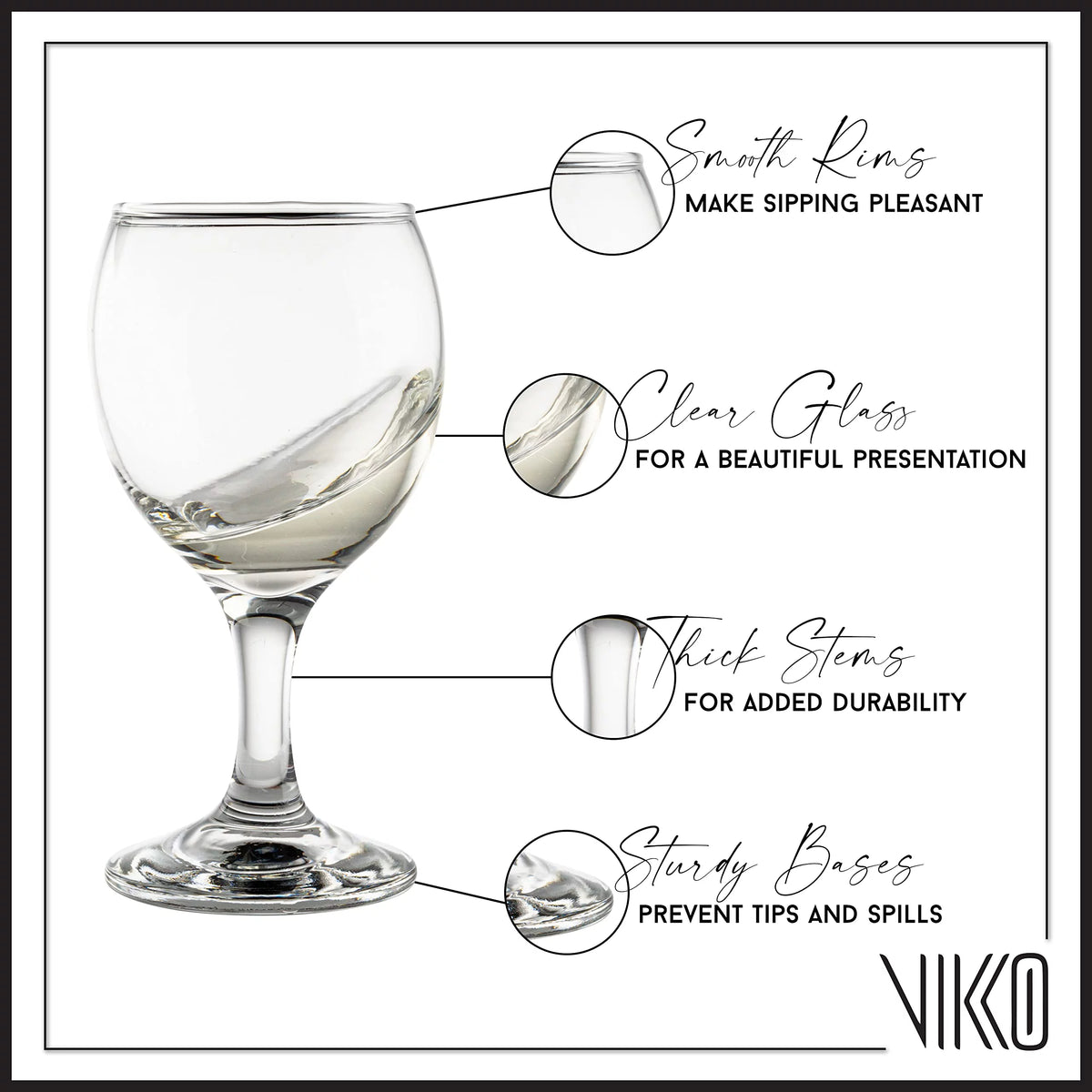 5.5 oz Stemmed Wine Glasses Set of 6 Q44021