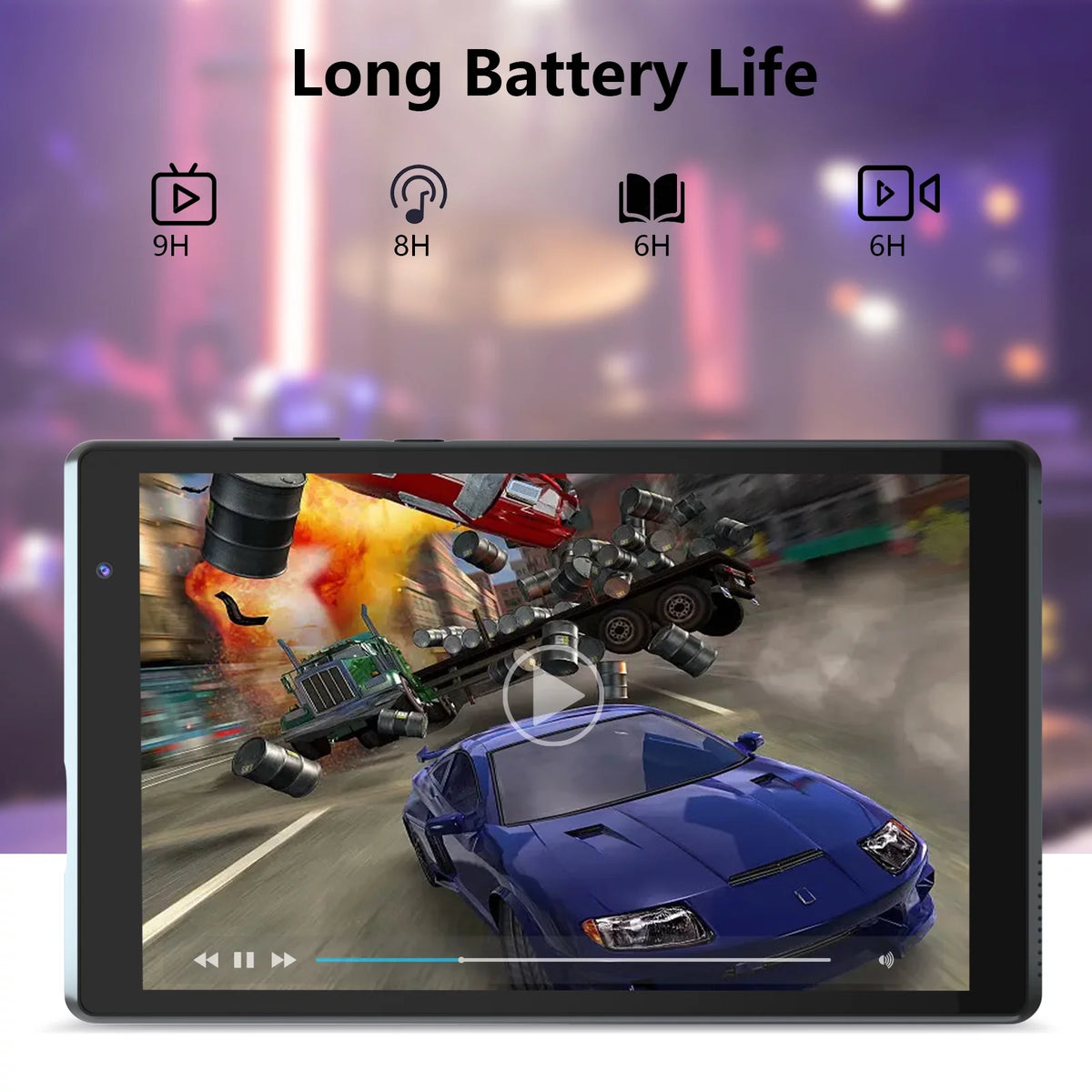 8 inch Android 12 Tablet 4GB RAM 32GB ROM IPS HD Display Black T190
