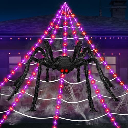 23Ft 350 LED Spider Web Lights with 6.6Ft Spider H3927