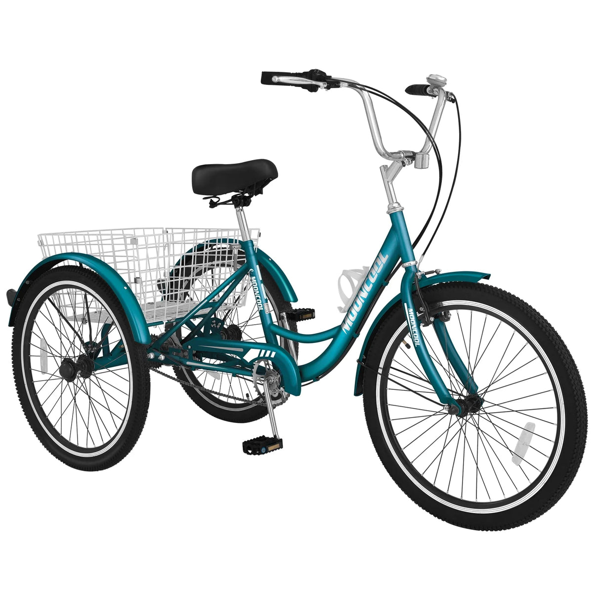 24 Inch Single Speed Adult Tricycle with Basket E6357
