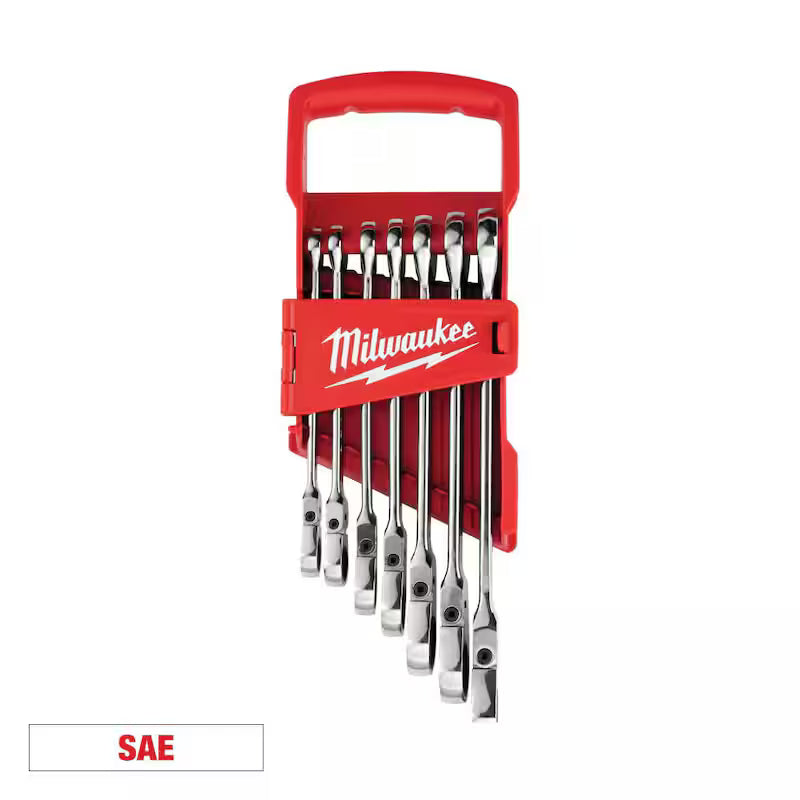 7-Piece Flex-Head Ratcheting Combination Wrench Set SAE E799