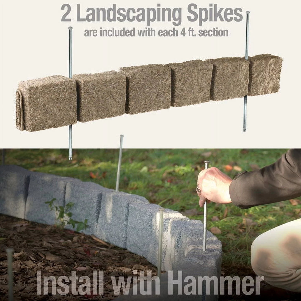 6-Block Section of Edging with 2 Securing Spikes Q25367