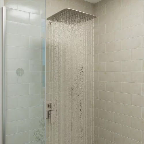 12 in. Wall Mount Dual Shower Head Hand Shower Faucet in Brushed Nickel D4871