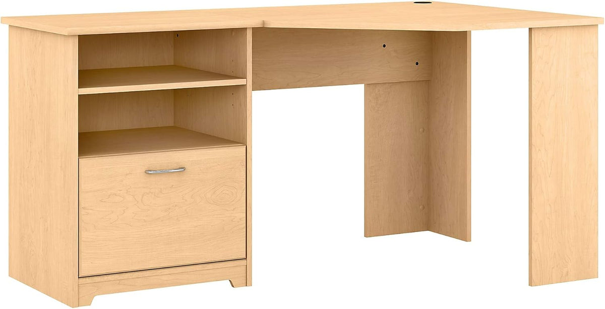 Ash Gray Corner Desk with Storage N80483