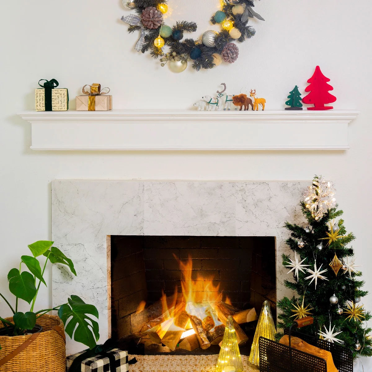 72" White Rectangle Fireplace Mantel Wall Shelf U494383