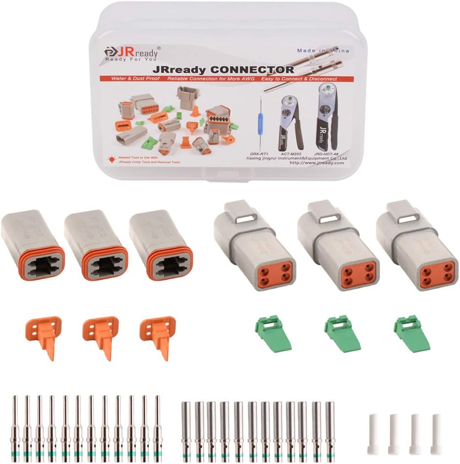 4 Pin Waterproof Electrical Wire Connector with Seal Plug, 3 Sets S245