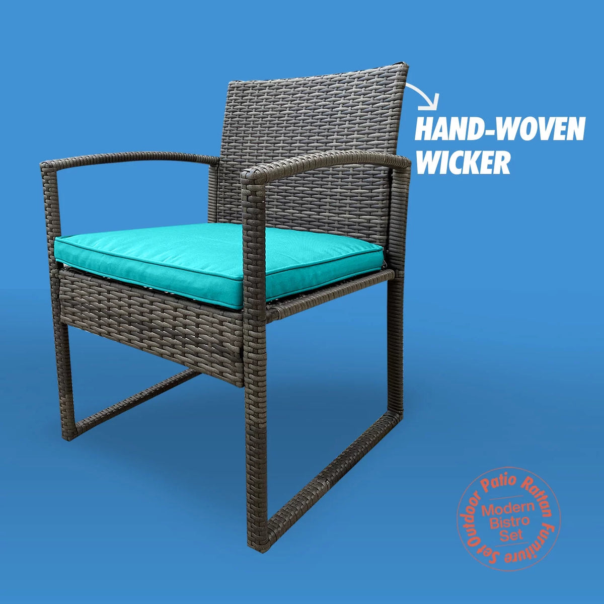 3-Piece Rattan Outdoor Furniture Set with Glass Coffee Table B118326
