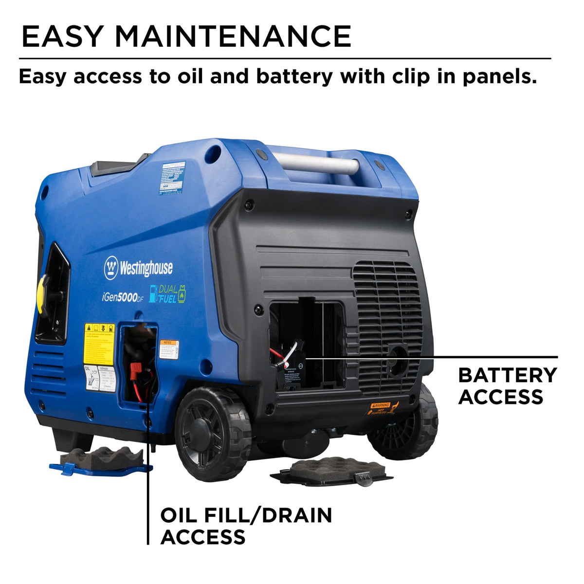 5000 Peak Watt Dual Fuel Portable Inverter Generator H3519