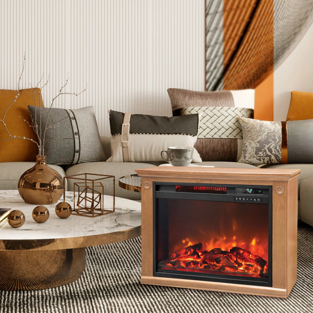1500W Portable Electric Infrared Quartz Indoor Fireplace B2169