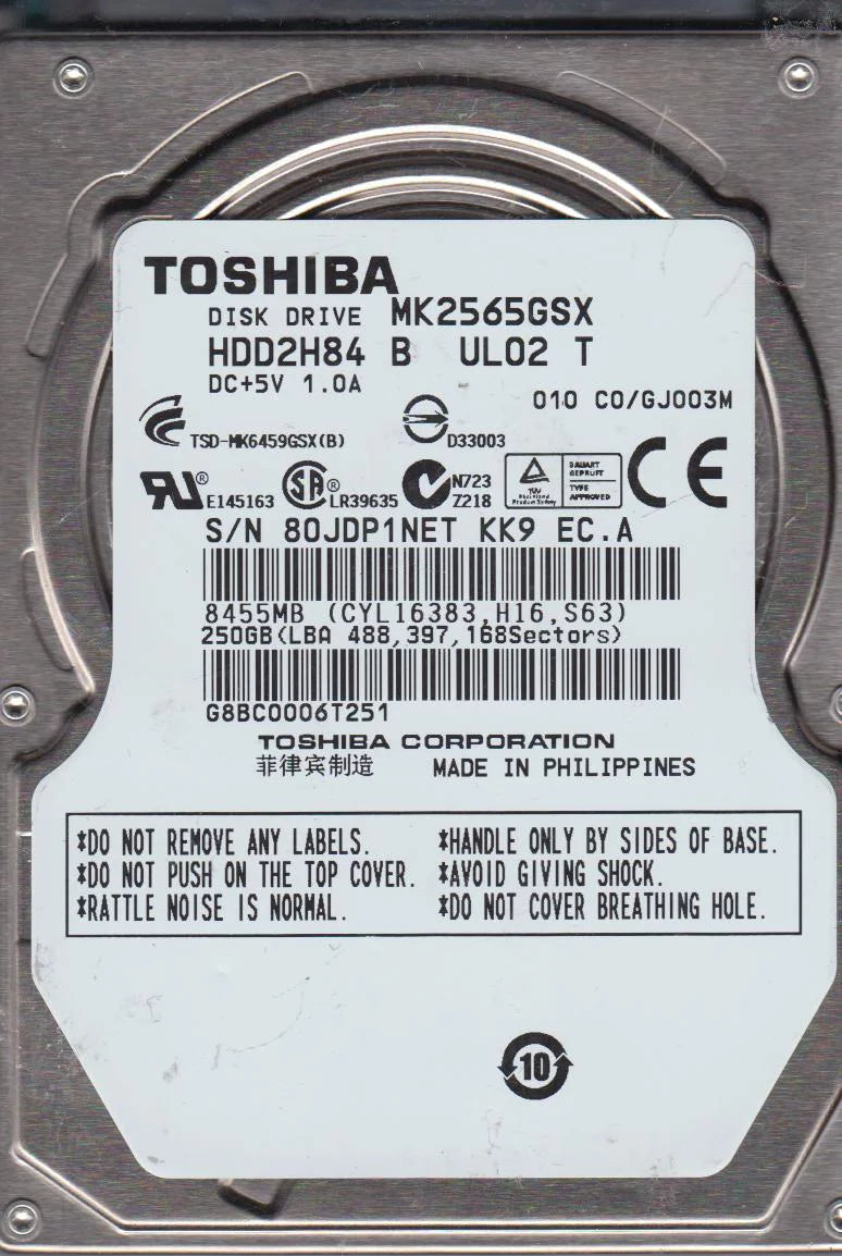 250GB SATA 2.5 Hard Drive K1199